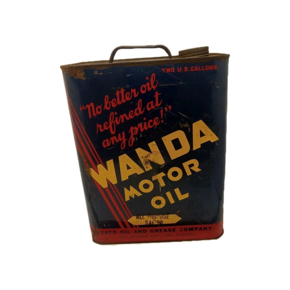 Vintage Wanda Oil 2 Gallon OIL CAN Cato Oil co GAS AND OIL‎ Okla Ciyy